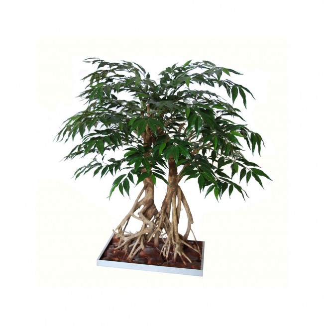 Planta semi-artificiala Ila, Myrsifolia Root Bonsay Green - 80 cm